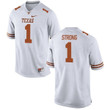 Men's Texas Longhorns 1 Charlie Strong White Nike College Jersey Ncaa