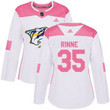 Adidas Nashville Predators #35 Pekka Rinne White Pink Fashion Women's Stitched Nhl Jersey Nhl- Women's