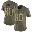 Women's Nike Oakland Raiders #80 Jerry Rice Olive Camo Stitched NFL Limited 2017 Salute to Service Jersey NFL- Women's