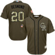 Colorado Rockies 20 Ian Desmond Green Salute To Service Stitched Baseball Jersey Mlb