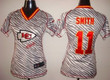 Nike Kansas City Chiefs #11 Alex Smith 2012 Womens Zebra Fashion Jersey Nfl- Women's