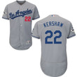 Men's Los Angeles Dodgers #22 Clayton Kershaw Grey Flexbase Collection 2017 World Series Bound Stitched Mlb Jersey Mlb