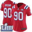 #90 Limited Malcom Brown Red Nike Nfl Alternate Women's Jersey New England Patriots Vapor Untouchable Super Bowl Liii Bound Nfl