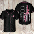 Breast America Flag Ribbon Baseball Jersey | Colorful | Adult Unisex | S - 5Xl Full Size - Baseball Jersey Lf