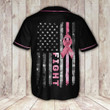 Breast America Flag Ribbon Baseball Jersey | Colorful | Adult Unisex | S - 5Xl Full Size - Baseball Jersey Lf