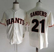 Men's San Francisco Giants #21 Deion Sanders 1995 Cream Throwback Vintage Baseball Jersey Mlb