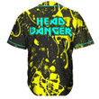 Headbanger T-Rex Rave Edm Festival Baseball Jersey | Colorful | Adult Unisex | S - 5Xl Full Size - Baseball Jersey Lf