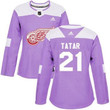 Adidas Detroit Red Wings #21 Tomas Tatar Purple Fights Cancer Women's Stitched Nhl Jersey Nhl- Women's