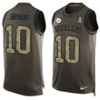 Men's Pittsburgh Steelers #10 Martavis Bryant Green Salute To Service Hot Pressing Player Name & Number Nike Nfl Tank Top Jersey Nfl
