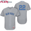 Men's New York Yankees #22 Jacoby Ellsbury Gray With Baby Blue Father's Day Stitched Mlb Majestic Flex Base Jersey Mlb