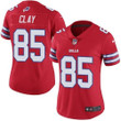 Nike Bills #85 Charles Clay Red Women's Stitched NFL Limited Rush Jersey NFL- Women's