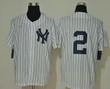 Men's New York Yankees #2 Derek Jeter No Name White Throwback Stitched Mlb Cool Base Nike Jersey Mlb