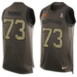 Men's Cleveland Browns #73 Joe Thomas Green Salute To Service Hot Pressing Player Name & Number Nike Nfl Tank Top Jersey Nfl