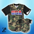 4Th Of July Usa Green Camo Baseball Jersey | Colorful | Adult Unisex | S - 5Xl Full Size - Baseball Jersey Lf