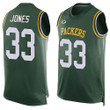 Aaron Jones Men's Green Limited Jersey #33 Football Green Bay Packers Player Name & Number Tank Top Nfl