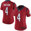 Texans #4 Deshaun Watson Red Alternate Women's Stitched Football Vapor Untouchable Limited Jersey Nfl- Women's