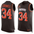Men's Cleveland Browns #34 Isaiah Crowell Brown Hot Pressing Player Name & Number Nike Nfl Tank Top Jersey Nfl