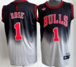 Chicago Bulls #1 Derrick Rose Black/Gray Fadeaway Fashion Jersey Nba