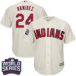 Men's Cleveland Indians #24 Manny Ramirez Cream Alternate 2016 World Series Patch Stitched Mlb Majestic Cool Base Jersey Mlb