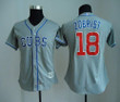 Women's Chicago Cubs #18 Ben Zobrist Gray Cubs Stitched Mlb Majestic Cool Base Jersey Mlb- Women's