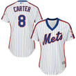 Mets #8 Gary Carter White(Blue Strip) Alternate Women's Stitched Baseball Jersey Mlb- Women's