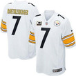 Nike Pittsburgh Steelers #7 Ben Roethlisberger White C Patch Elite Jersey Nfl