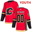 Personalize Jersey Youth Adidas Calgary Flames Customized Red Home Nhl Jersey Nhl
