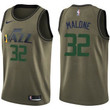 Nike Jazz #32 Karl Malone Green Salute To Service Nba Swingman Jersey Nba