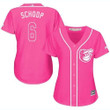 Orioles #6 Jonathan Schoop Pink Fashion Women's Stitched Baseball Jersey MLB- Women's