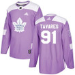 Adidas Toronto Maple Leafs #91 John Tavares Purple Fights Cancer Stitched Nhl Jersey Nhl