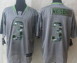 Nike Seattle Seahawks #3 Russell Wilson Lights Out Gray Ornamented Elite Jersey Nfl