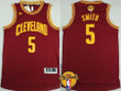 Men's Cleveland Cavaliers #5 J.R. Smith 2017 The Nba Finals Patch Red Jersey Nba
