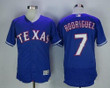 Men's Texas Rangers #7 Ivan Rodriguez Retired Royal Blue Stitched Mlb Majestic Flex Base Jersey Mlb