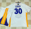 Warriors #30 Stephen Curry White Long Sleeve A Set Stitched Nba Jersey Nba