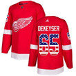 Adidas Red Wings #65 Danny Dekeyser Red Home Usa Flag Stitched Nhl Jersey Nhl