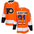Adidas Flyers #21 Scott Laughton Orange Home Usa Flag Stitched Nhl Jersey Nhl