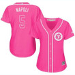 Rangers #5 Mike Napoli Pink Fashion Women's Stitched Baseball Jersey Mlb- Women's