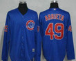 Men's Chicago Cubs #49 Jake Arrieta Royal Blue Long Sleeve Stitched Mlb Majestic Cool Base Jersey Mlb