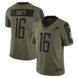 Men's Detroit Lions #16 Jared Goff Nike Olive 2021 Salute To Service Limited Player Jersey Nfl