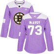 Adidas Boston Bruins #73 Charlie Mcavoy Purple Fights Cancer Women's Stitched Nhl Jersey Nhl- Women's