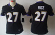 Nike Baltimore Ravens #27 Ray Rice Black Limited Womens Jersey Nfl- Women's