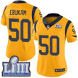 #50 Limited Samson Ebukam Gold Nike Nfl Women's Jersey Los Angeles Rams Rush Vapor Untouchable Super Bowl Liii Bound Nfl