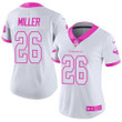 Nike Texans #26 Lamar Miller White Pink Women's Stitched NFL Limited Rush Fashion Jersey NFL- Women's