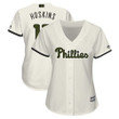 Phillies #17 Rhys Hoskins Cream 2018 Memorial Day Cool Base Women's Stitched Baseball Jersey Mlb- Women's