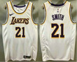 Men's Los Angeles Lakers #21 Jr Smith White 2020 Nike Swingman Printed Nba Jersey Nba