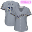 Women's Milwaukee Brewers #21 Travis Shaw Gray Road Stitched Mlb Majestic Cool Base Jersey Mlb- Women's