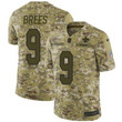 Nike Saints #9 Drew Brees Camo Men's Stitched Nfl Limited 2018 Salute To Service Jersey Nfl