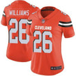 Browns #26 Greedy Williams Orange Alternate Women's Stitched Football Vapor Untouchable Limited Jersey Nfl- Women's
