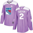 Adidas Rangers #2 Brian Leetch Purple Fights Cancer Stitched Nhl Jersey Nhl