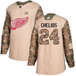 Adidas Red Wings #24 Chris Chelios Camo 2017 Veterans Day Stitched Nhl Jersey Nhl